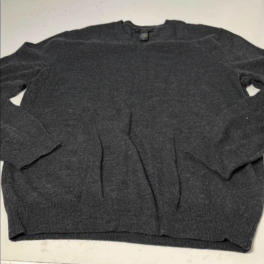 Banana Republic Medium Merino Wool Long Sleeve Men's Gray Sweater